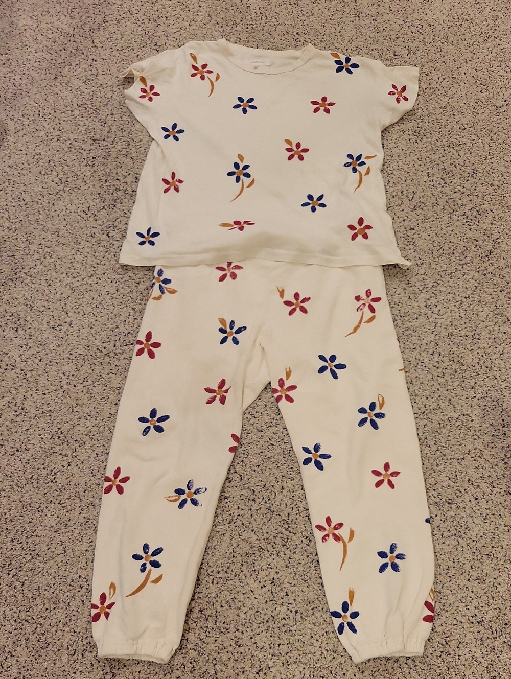 The GREAT. The Western Floral Lounge Set Sweatpants Tee Shirt Cotton Sz 2 Small